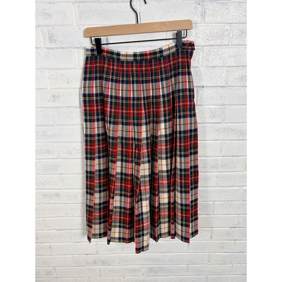 Pendleton Dresses & Skirts - Pendleton Virgin Wool Pleated Skirt Womens 10P Red Tartan Plaid Wool USA Preppy